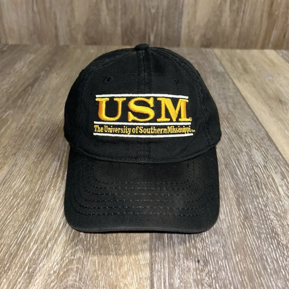 USM Southern Miss YOUTH Black Yellow Baseball Hat Cap Embroidered Cotton